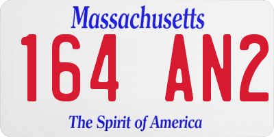MA license plate 164AN2