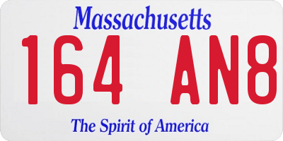 MA license plate 164AN8