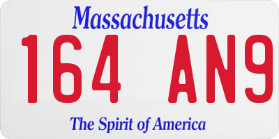 MA license plate 164AN9