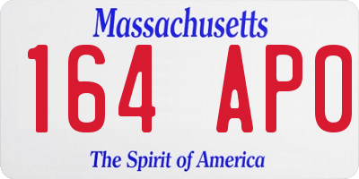 MA license plate 164AP0