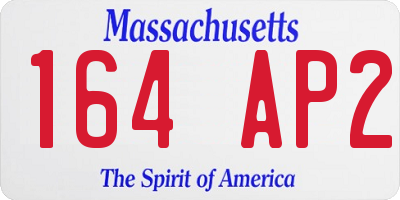 MA license plate 164AP2