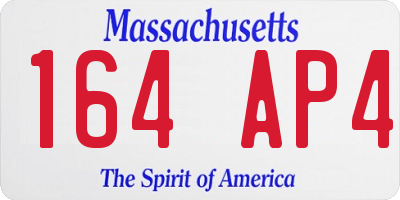 MA license plate 164AP4