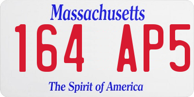 MA license plate 164AP5