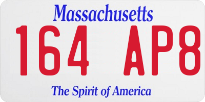 MA license plate 164AP8
