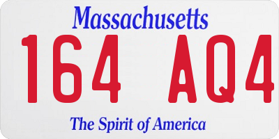 MA license plate 164AQ4