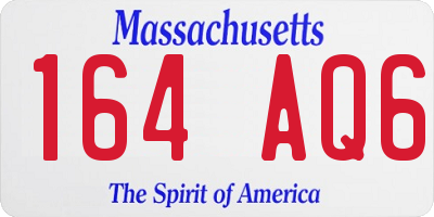 MA license plate 164AQ6
