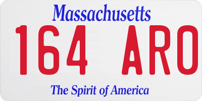 MA license plate 164AR0