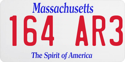 MA license plate 164AR3