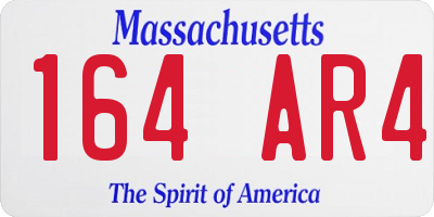 MA license plate 164AR4