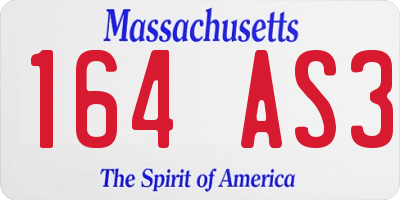 MA license plate 164AS3