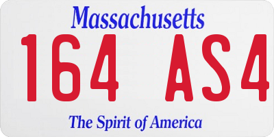 MA license plate 164AS4