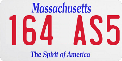 MA license plate 164AS5