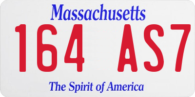MA license plate 164AS7
