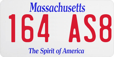 MA license plate 164AS8