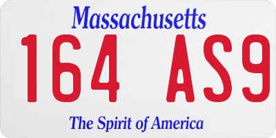 MA license plate 164AS9