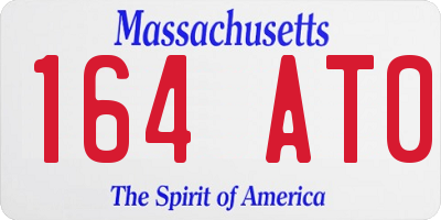 MA license plate 164AT0
