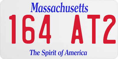 MA license plate 164AT2