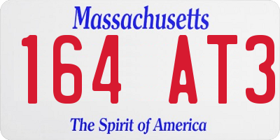 MA license plate 164AT3