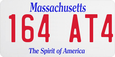 MA license plate 164AT4