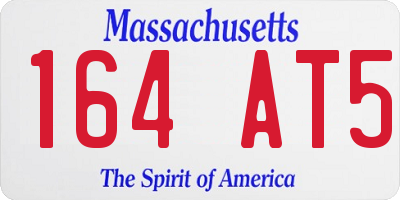MA license plate 164AT5