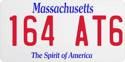 MA license plate 164AT6