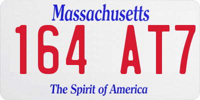 MA license plate 164AT7