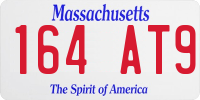MA license plate 164AT9