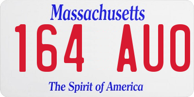 MA license plate 164AU0