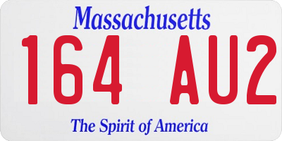 MA license plate 164AU2