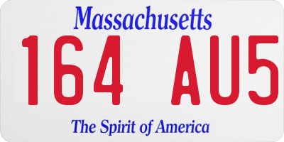 MA license plate 164AU5