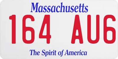 MA license plate 164AU6