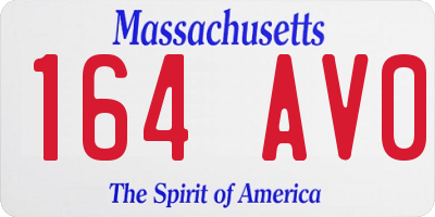 MA license plate 164AV0