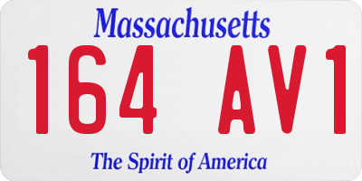 MA license plate 164AV1