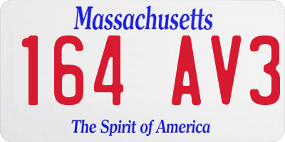 MA license plate 164AV3