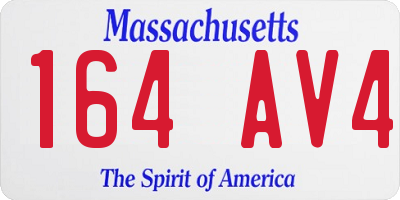 MA license plate 164AV4