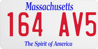 MA license plate 164AV5