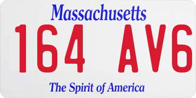 MA license plate 164AV6