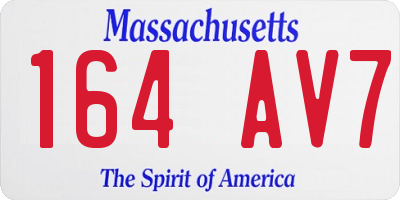 MA license plate 164AV7