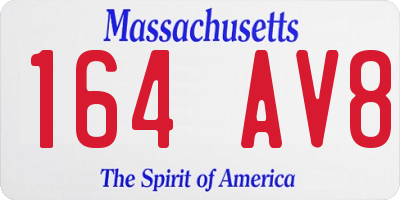 MA license plate 164AV8