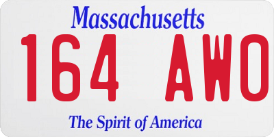 MA license plate 164AW0