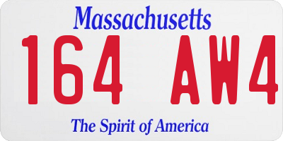 MA license plate 164AW4