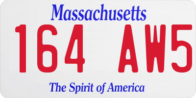 MA license plate 164AW5
