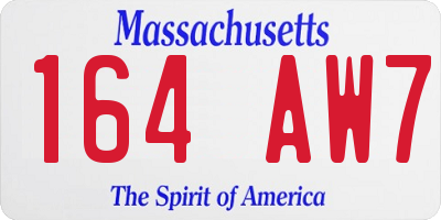 MA license plate 164AW7