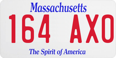 MA license plate 164AX0
