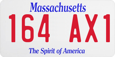 MA license plate 164AX1