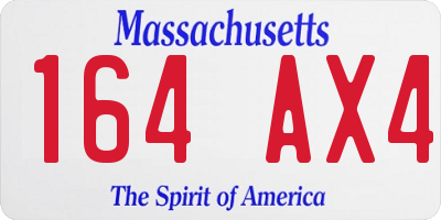 MA license plate 164AX4