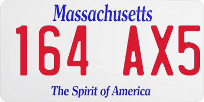 MA license plate 164AX5