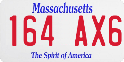 MA license plate 164AX6