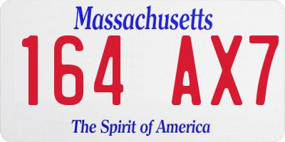 MA license plate 164AX7