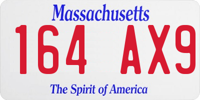 MA license plate 164AX9